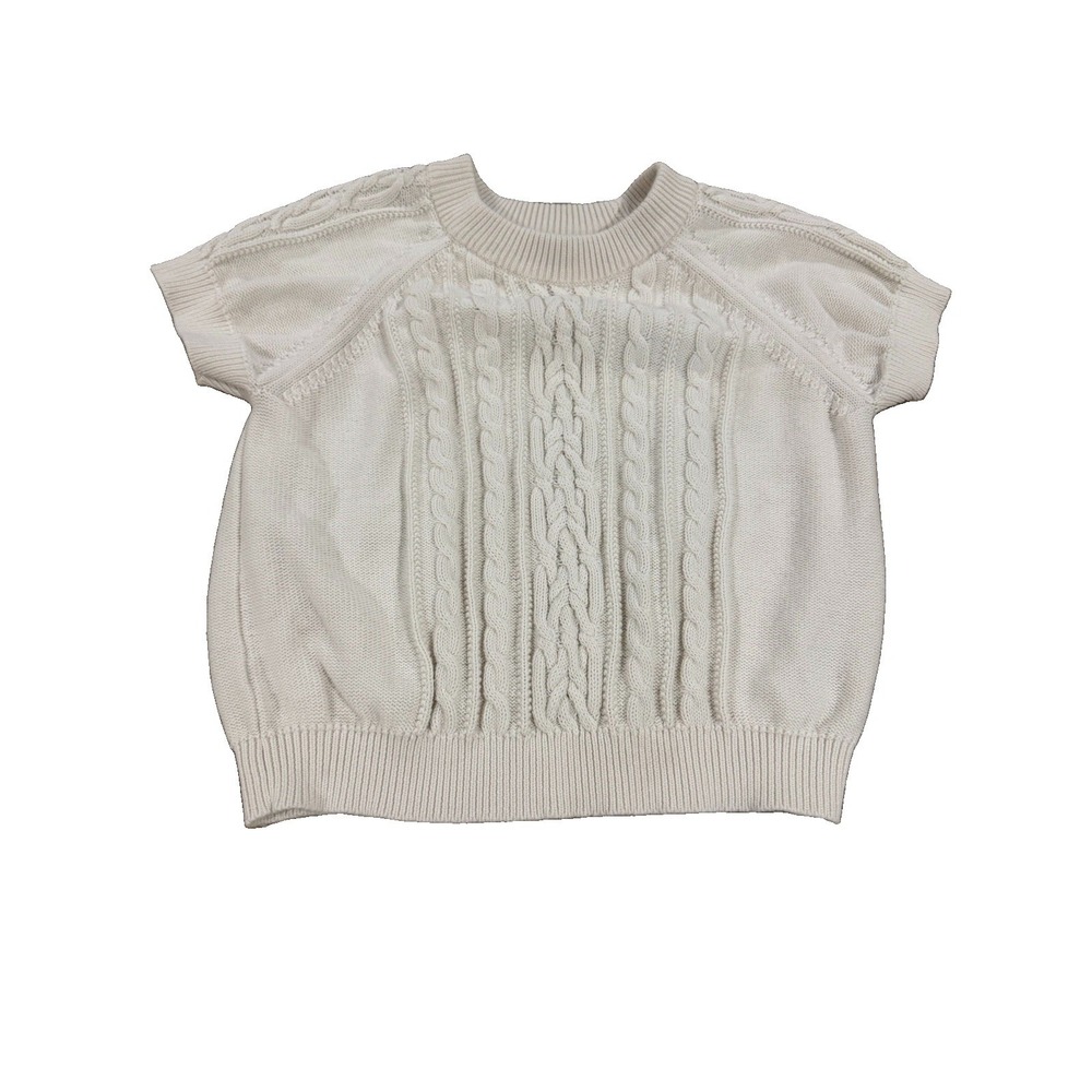 Old Navy Seaside Cotton Short Sleeve Cable Knit Cropped Sweater Xl